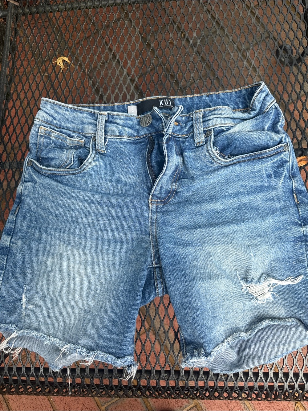 Kut from the Kloth Light Blue Distressed Denim Shorts